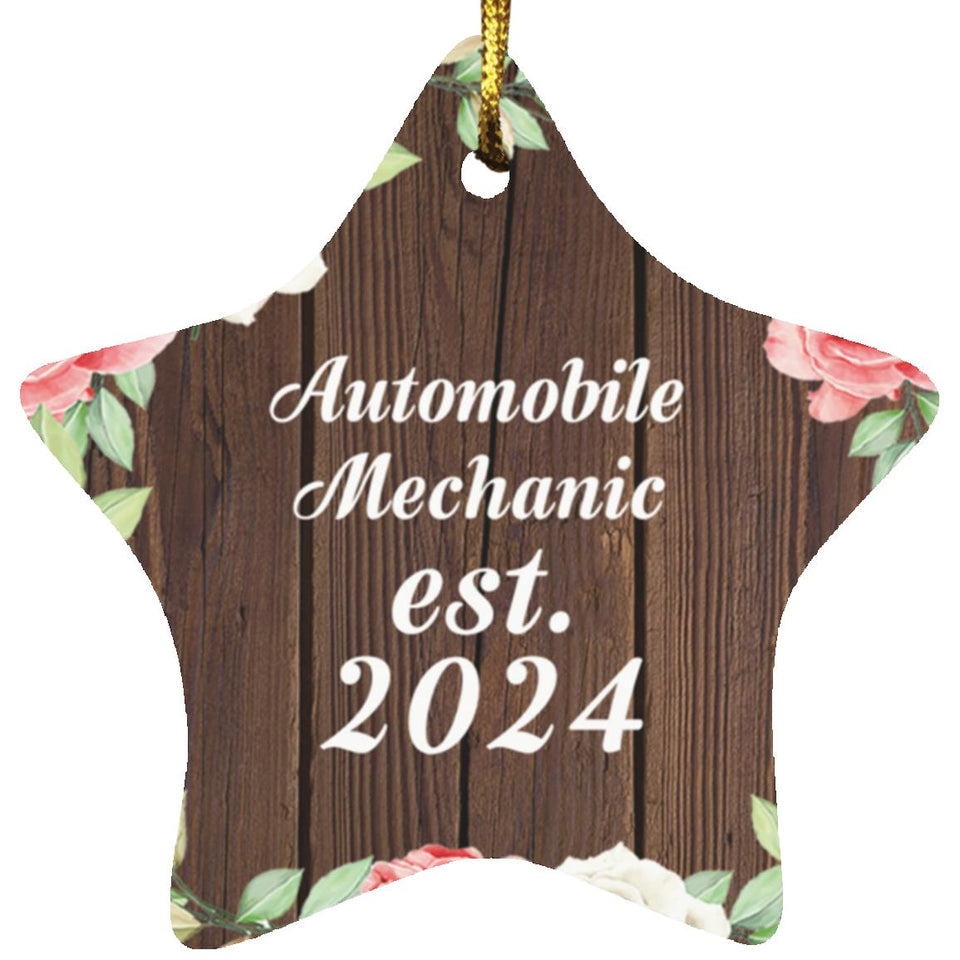 Automobile Mechanic Established Est. 2024 - Star Ornament A
