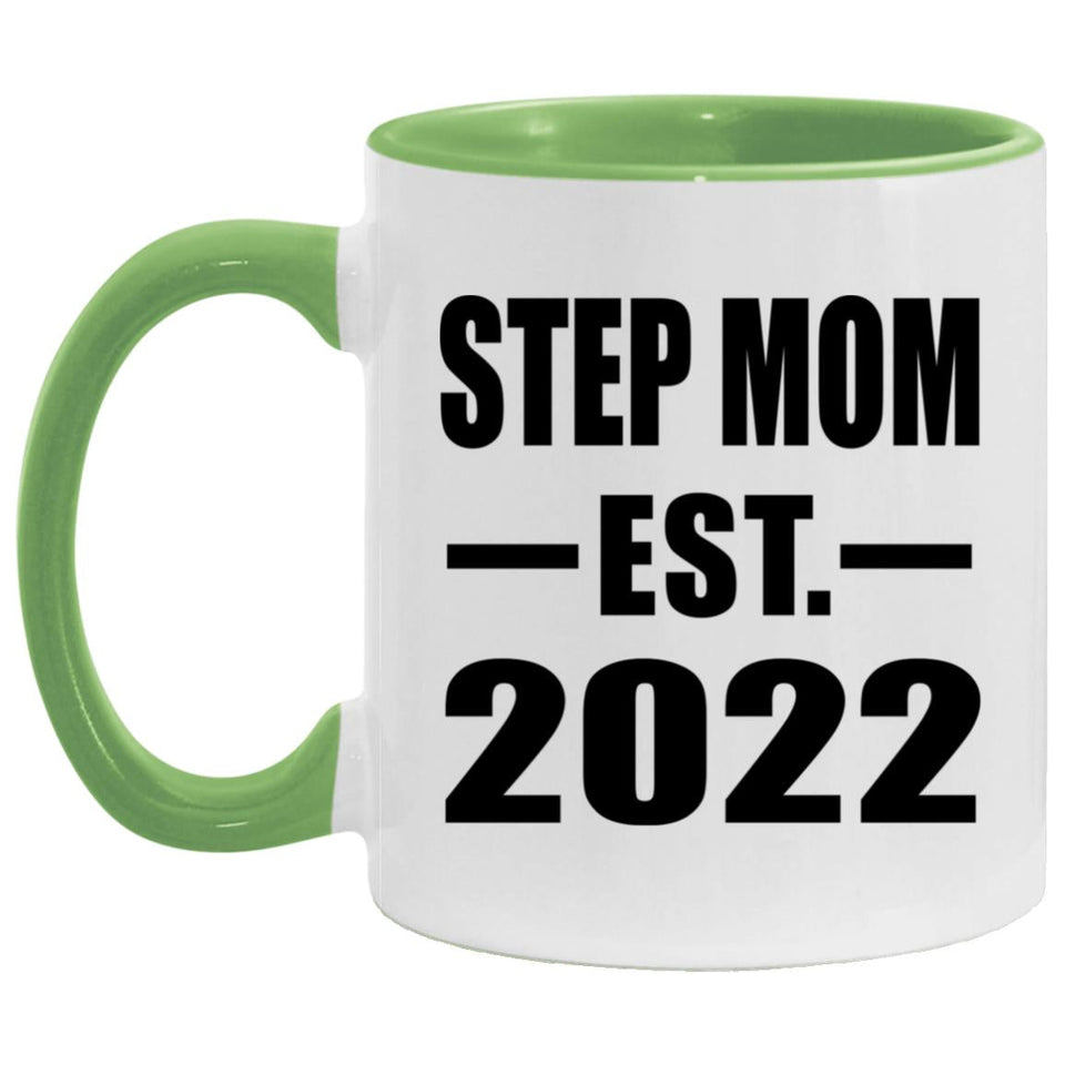 Step Mom Established EST. 2022 - 11oz Accent Mug Green
