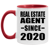 Real Estate Agent Since 2020 - 11oz Accent Mug Red