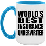 World's Best Insurance Underwriter - 15oz Accent Mug Blue