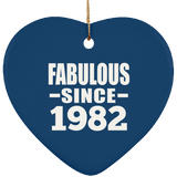 42nd Birthday Fabulous Since 1982 - Heart Ornament