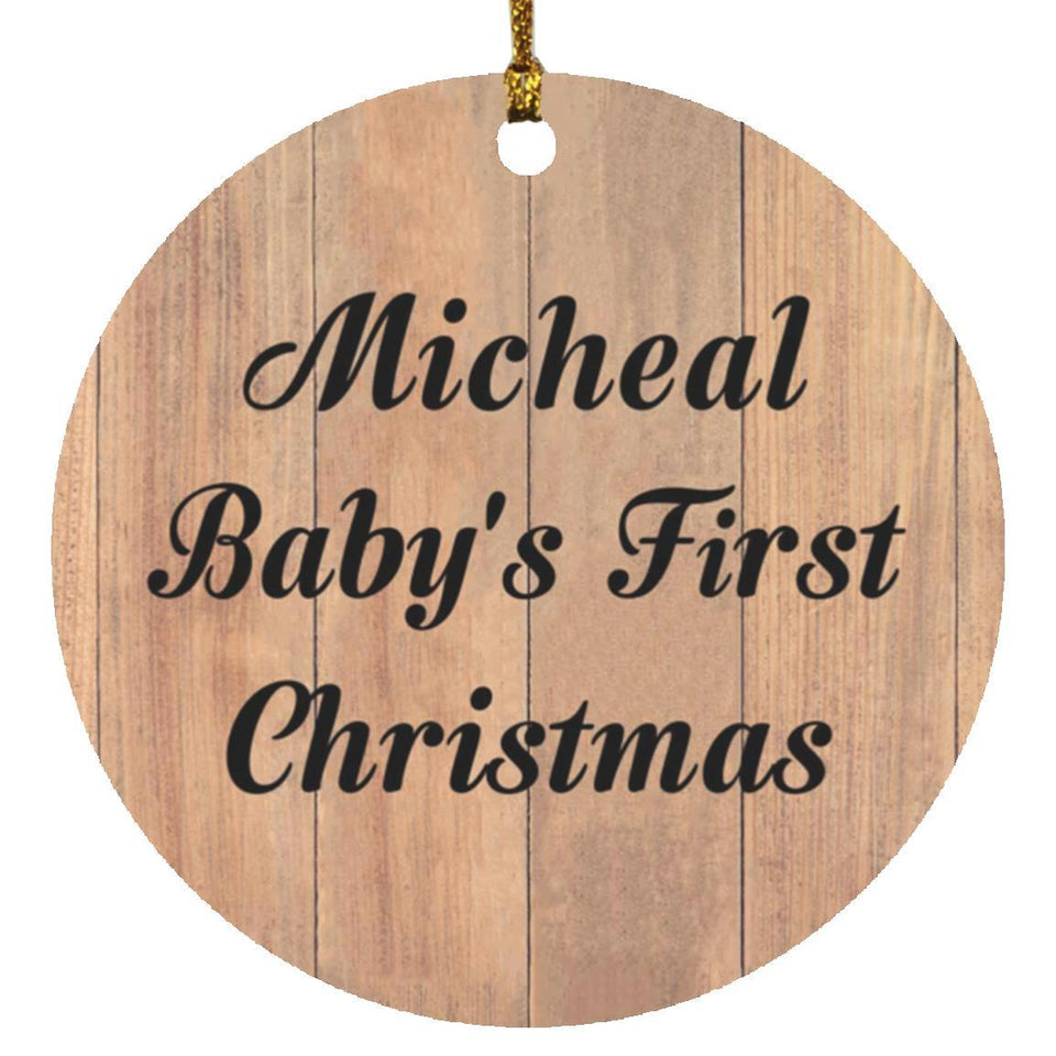 Micheal Baby's First Christmas - Circle Ornament C