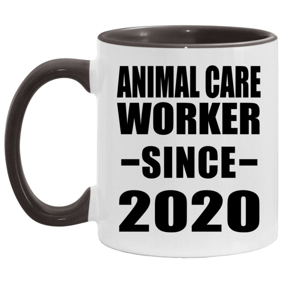 Animal Care Worker Since 2020 - 11oz Accent Mug Black