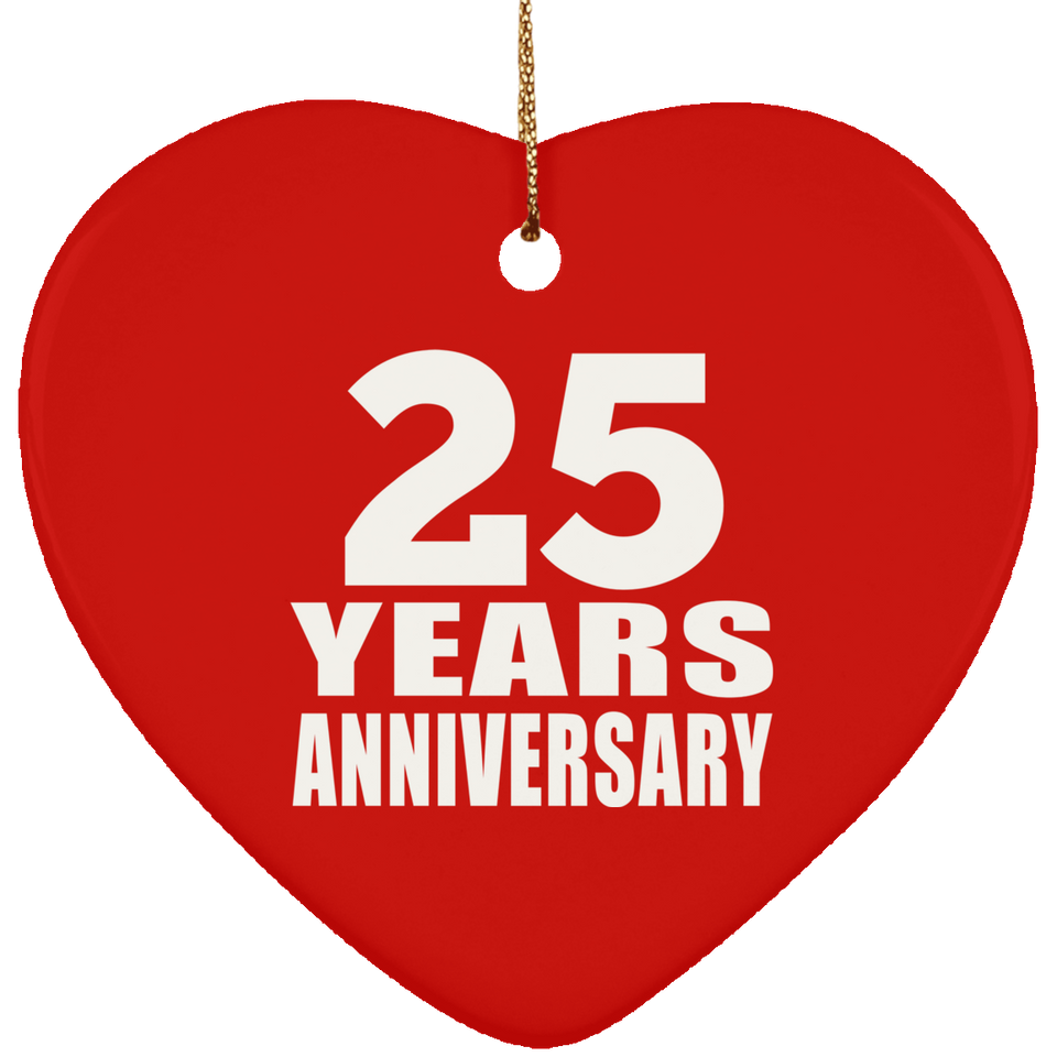 25th Anniversary 25 Years - Heart Ornament