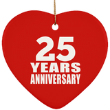25th Anniversary 25 Years - Heart Ornament