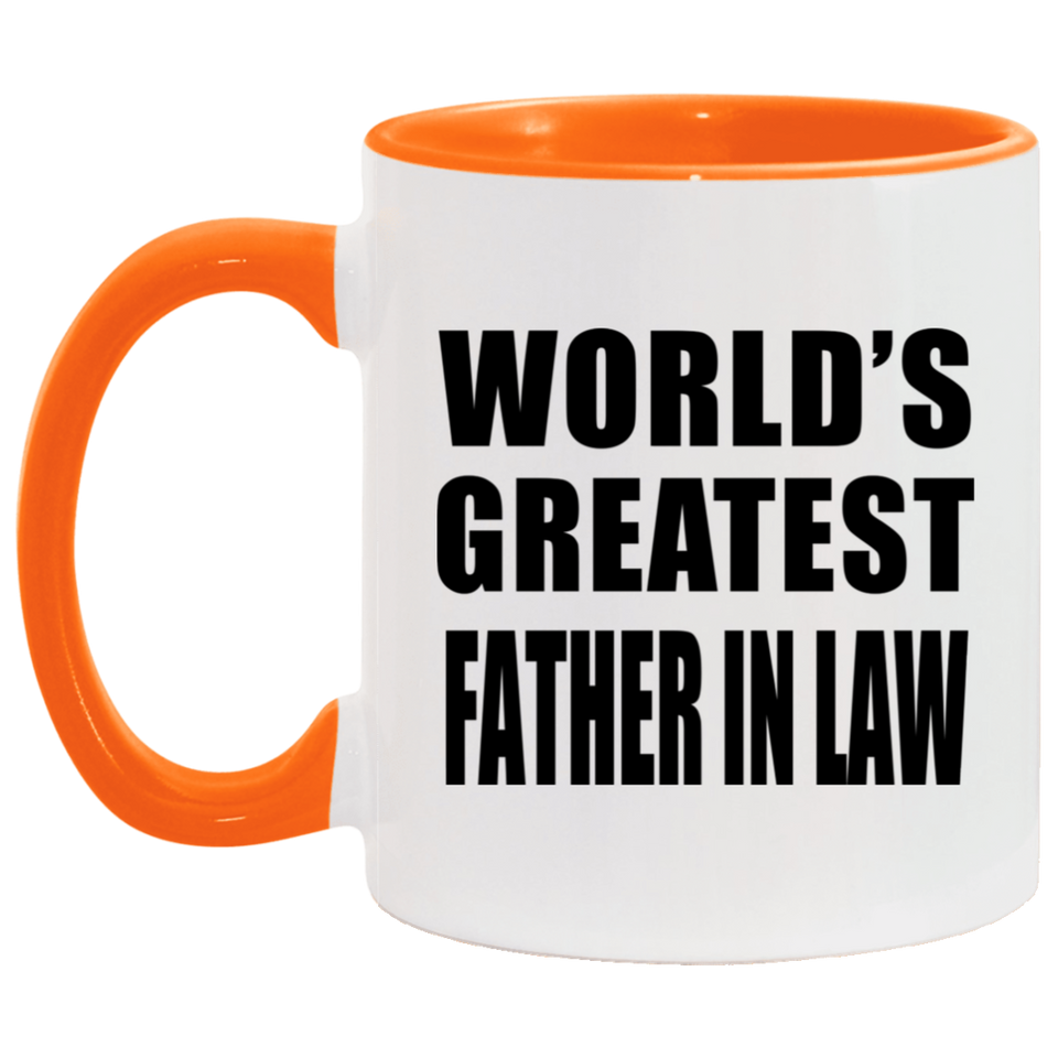 World's Greatest Father In Law - 11oz Accent Mug Orange