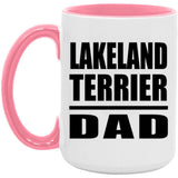 Lakeland Terrier Dad - 15oz Accent Mug Pink