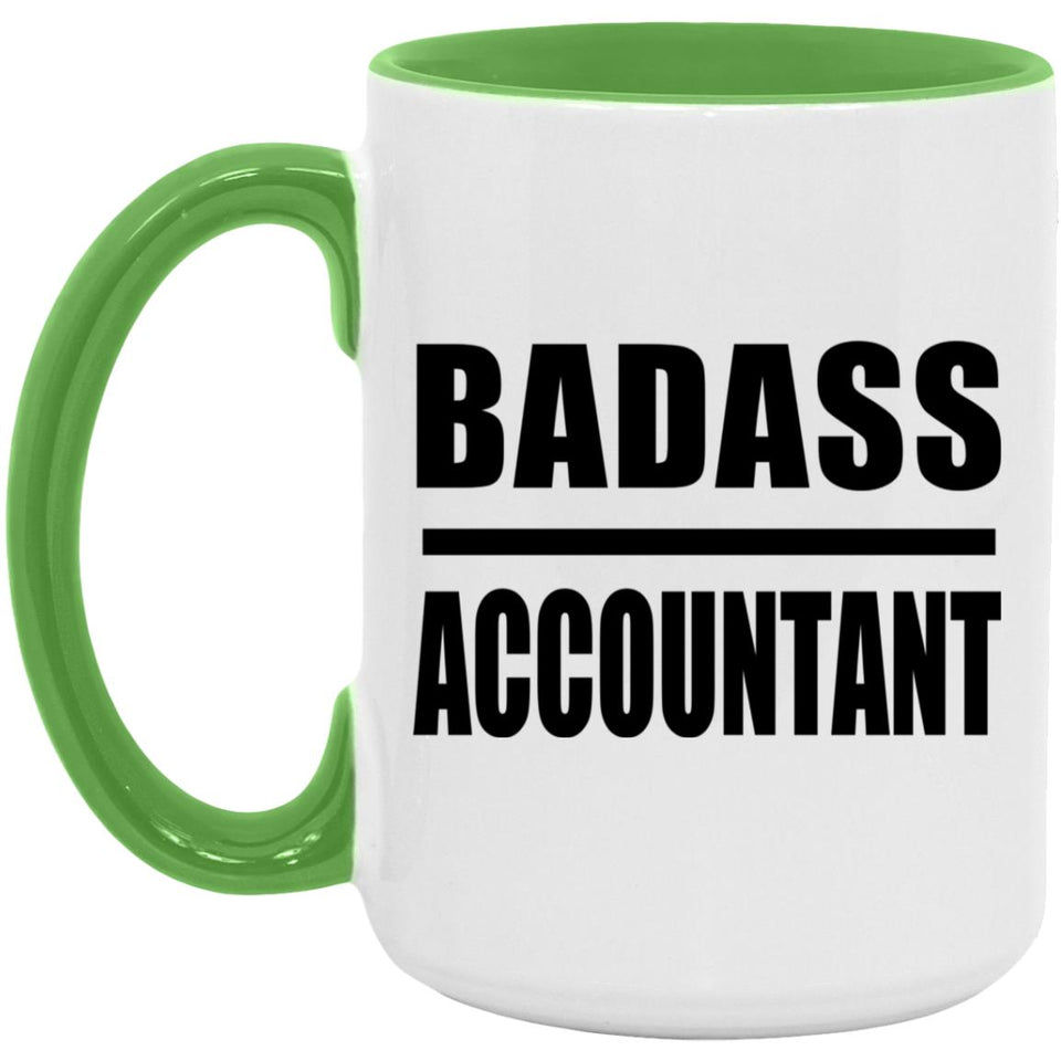 Badass Accountant - 15oz Accent Mug Green