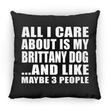 All I Care About Is My Brittany Dog - Throw Pillow Black
