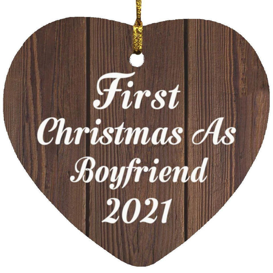 First Christmas As Boyfriend 2021 - Heart Ornament D