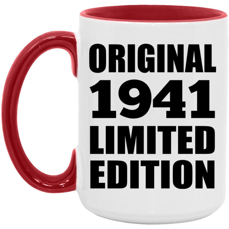 83rd Birthday Original 1941 Limited Edition - 15oz Accent Mug Red
