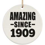 115th Birthday Amazing Since 1909 - Circle Ornament