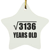 56th Birthday Square Root of 3136 Years Old - Star Ornament