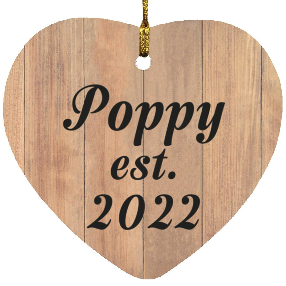 Poppy Established EST. 2022 - Heart Ornament C
