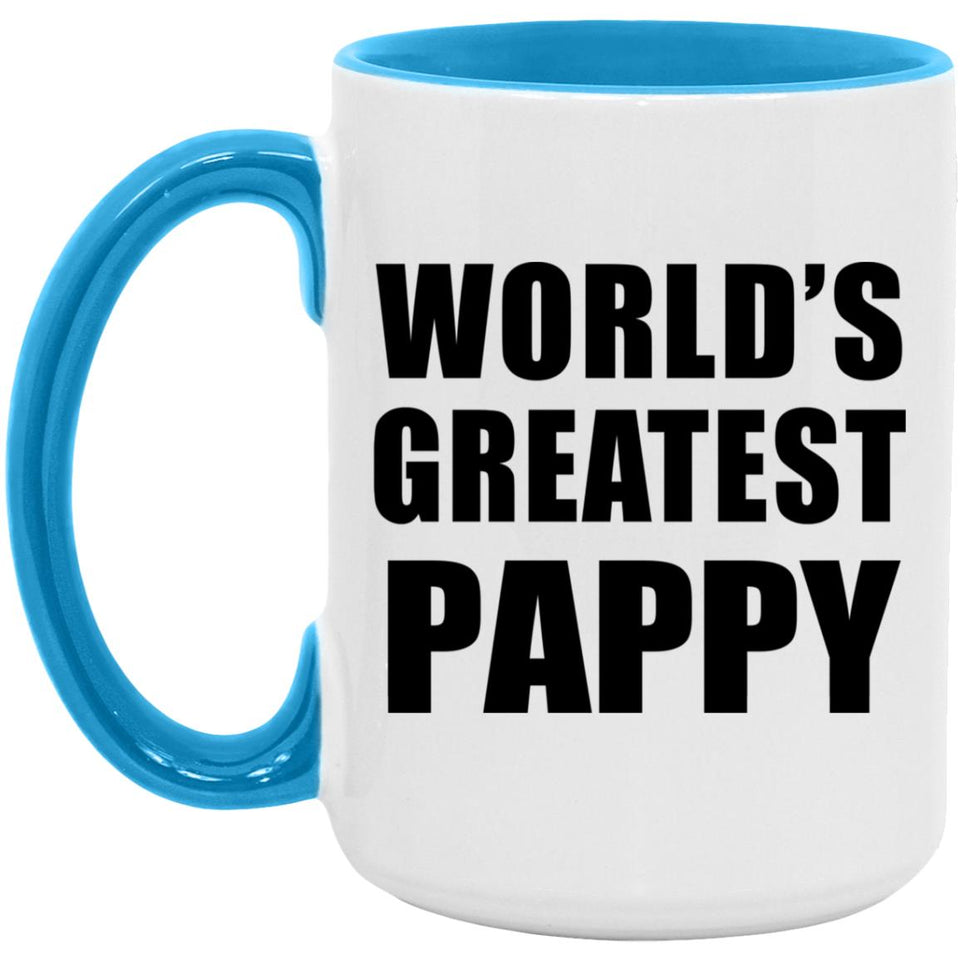 World's Greatest Pappy - 15oz Accent Mug Blue