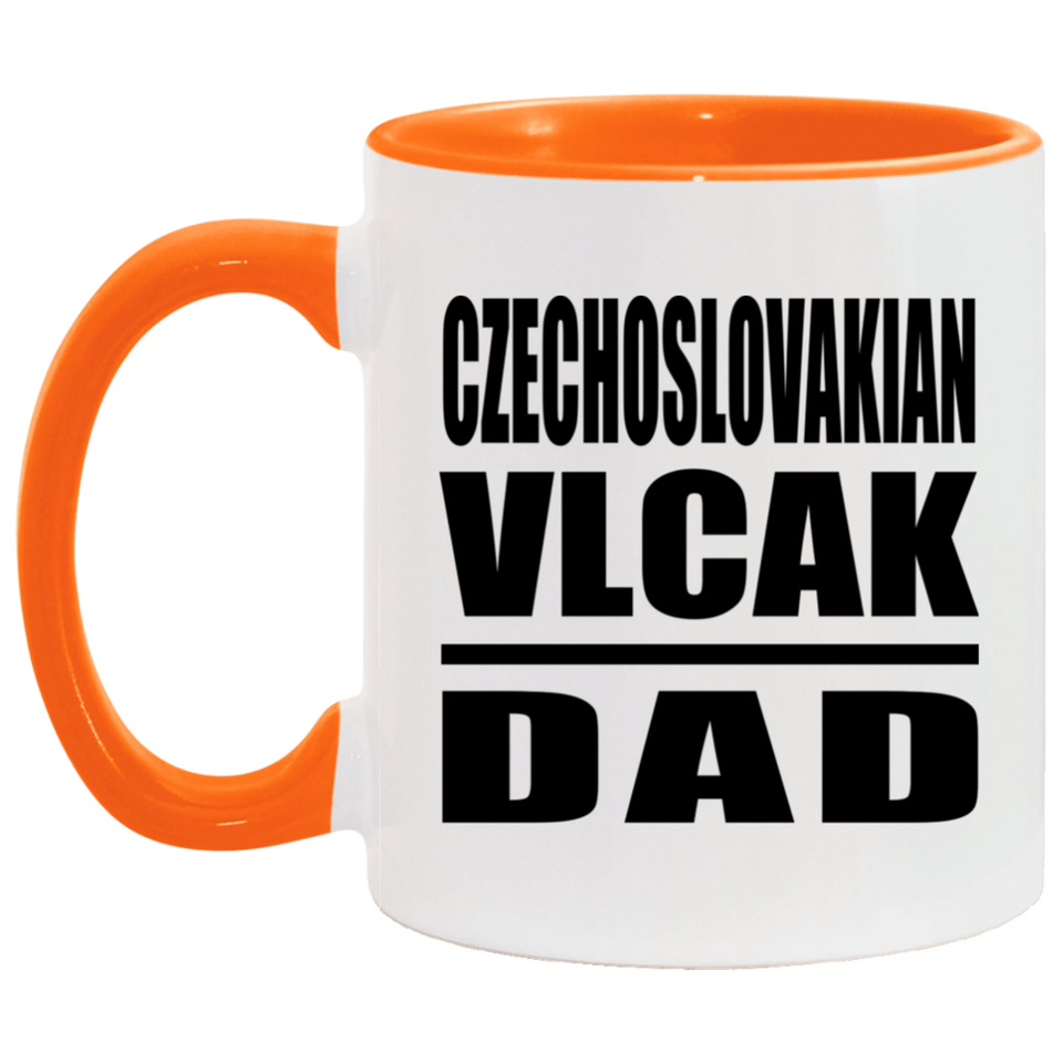 Czechoslovakian Vlcak Dad - 11oz Accent Mug Orange