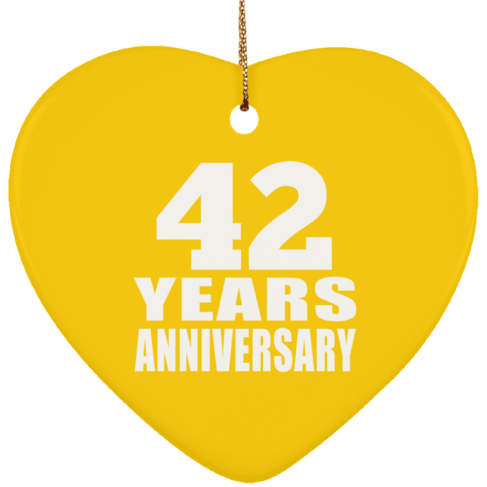 42nd Anniversary 42 Years - Heart Ornament