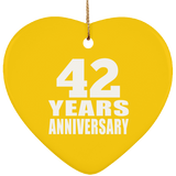 42nd Anniversary 42 Years - Heart Ornament