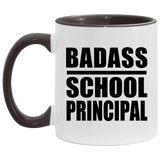 Badass School Principal - 11oz Accent Mug Black