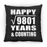 Happy 99th Anniversary Square Root of 9801 Years & Counting - Throw Pillow Black