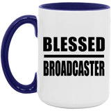 Blessed Broadcaster - 15oz Accent Mug Purple