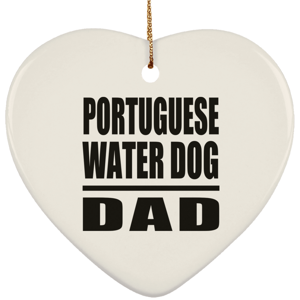 Portuguese Water Dog Dad - Heart Ornament