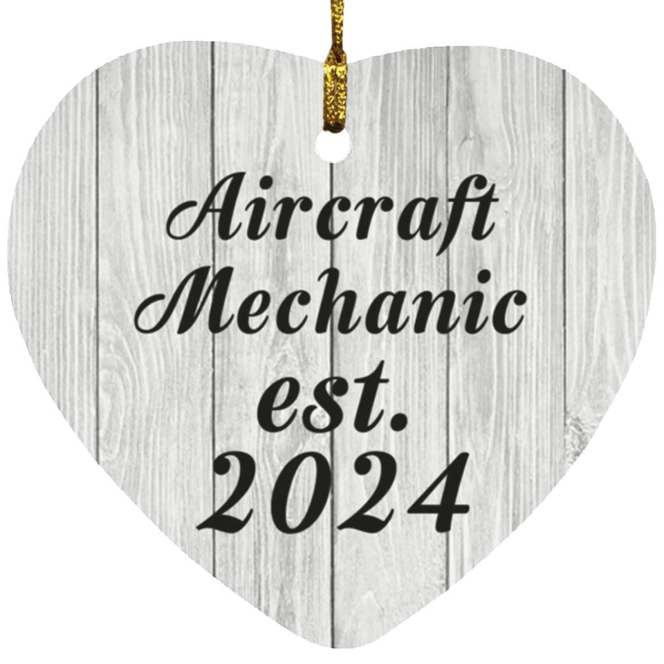 Aircraft Mechanic Established Est. 2024 - Heart Ornament F