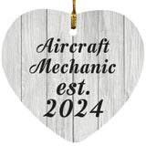 Aircraft Mechanic Established Est. 2024 - Heart Ornament F