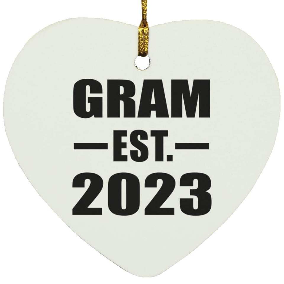 Gram Established EST. 2023 - Heart Ornament