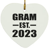 Gram Established EST. 2023 - Heart Ornament