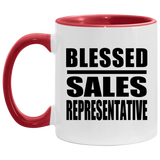 Blessed Sales Representative - 11oz Accent Mug Red