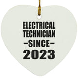 Electrical Technician Since 2023 - Heart Ornament