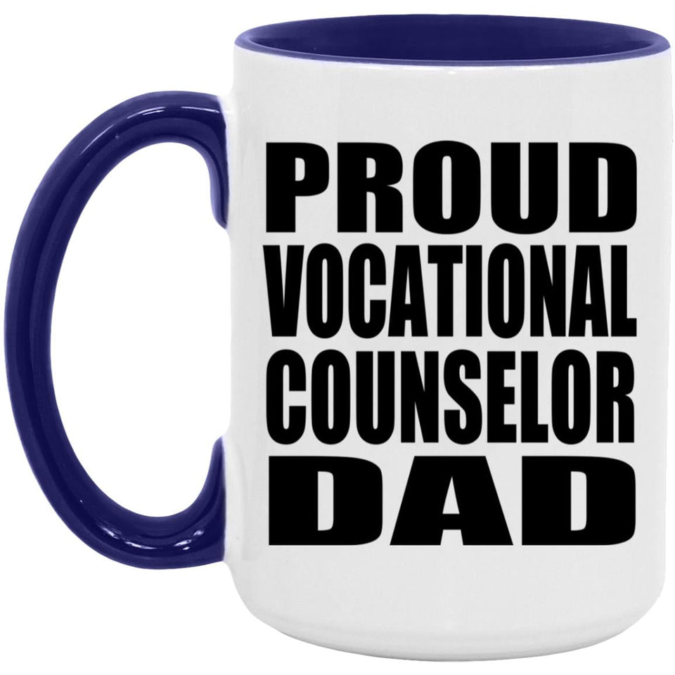 Proud Vocational Counselor Dad - 15oz Accent Mug Purple