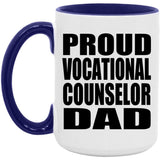 Proud Vocational Counselor Dad - 15oz Accent Mug Purple
