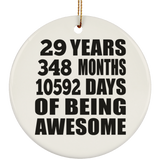29th Birthday 29 Years 348 Months 10592 Days Of Awesome - Circle Ornament