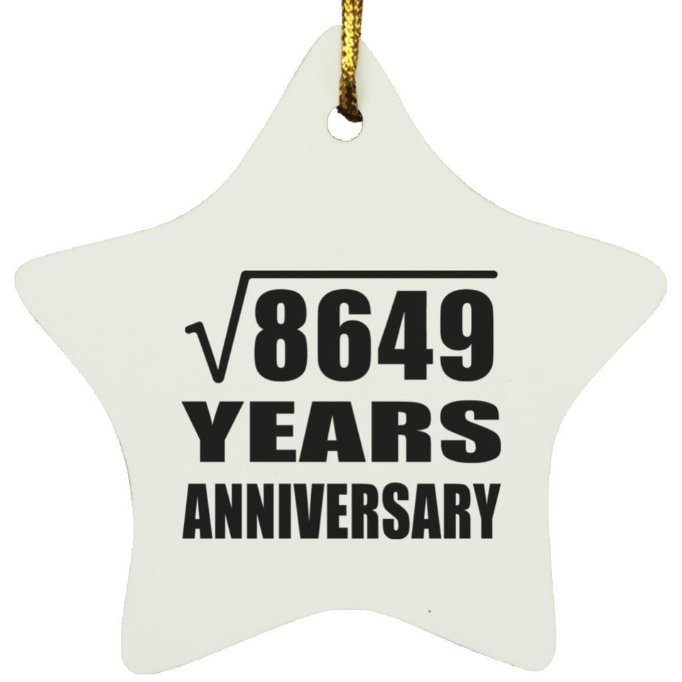 93rd Anniversary Square Root of 8649 Years Anniversary - Star Ornament
