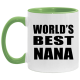 World's Best Nana - 11oz Accent Mug Green