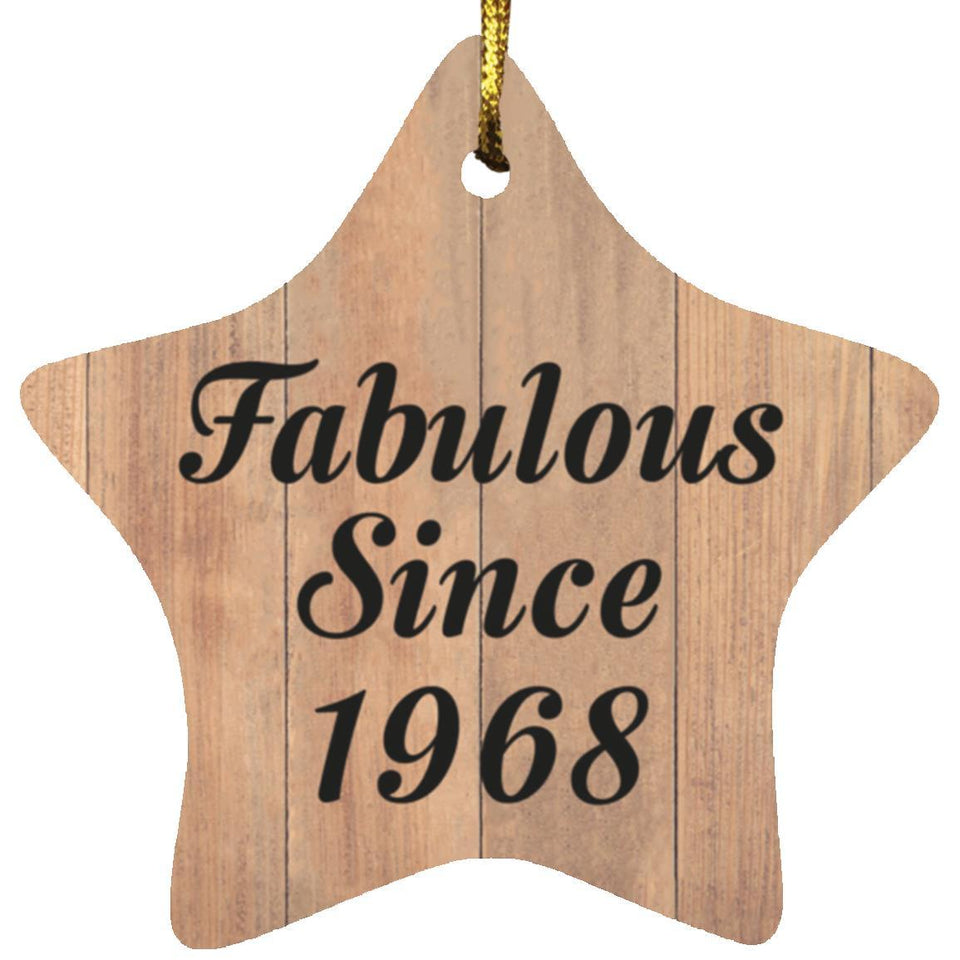 56th Birthday Fabulous Since 1968 - Star Ornament C