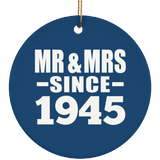 79th Anniversary Mr & Mrs Since 1945 - Circle Ornament