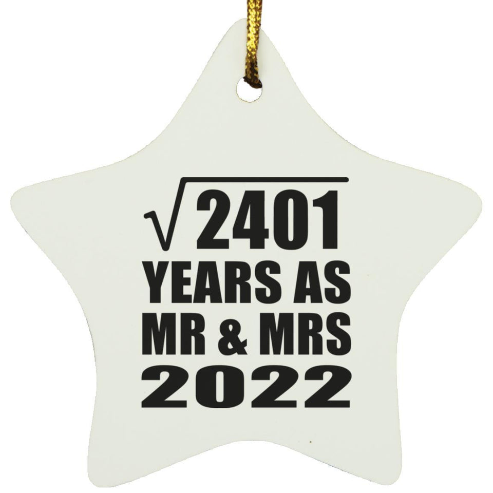 49th Anniversary Square Root of 2401 Years As Mr & Mrs 2022 - Star Ornament