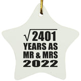 49th Anniversary Square Root of 2401 Years As Mr & Mrs 2022 - Star Ornament
