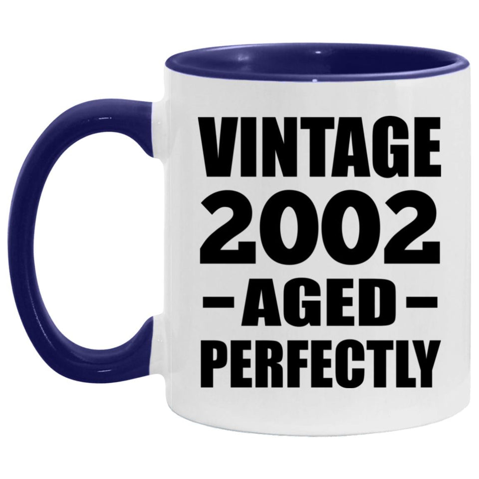 22nd Birthday Vintage 2002 Aged Perfectly - 11oz Accent Mug Purple