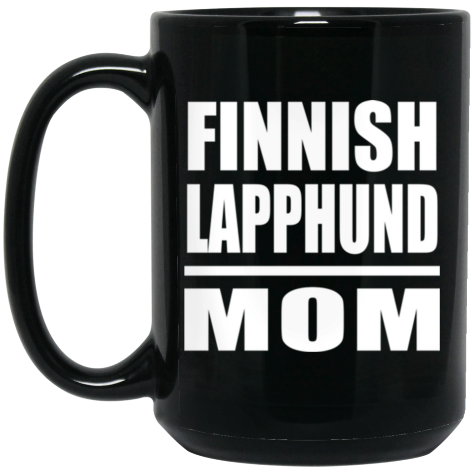 Finnish Lapphund Mom - 15oz Coffee Mug Black