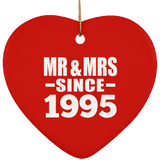 29th Anniversary Mr & Mrs Since 1995 - Heart Ornament
