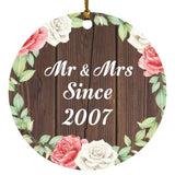 17th Anniversary Mr & Mrs Since 2007 - Circle Ornament A