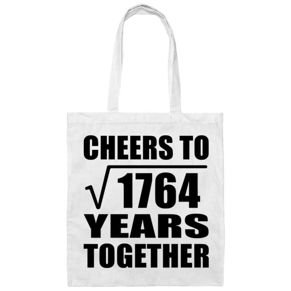 42nd Anniversary Cheers To Square Root of 1764 Years Together - Tote Bag White