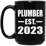 Plumber Established EST. 2023 - 15oz Coffee Mug Black