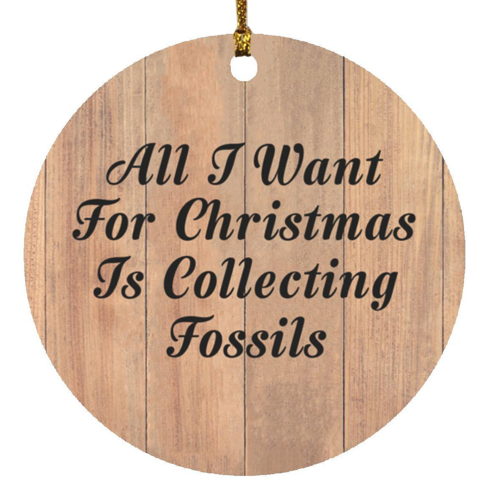 All I Want For Christmas Is Collecting Fossils - Circle Ornament C