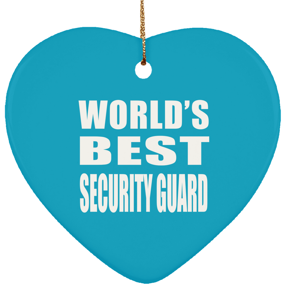 World's Best Security Guard - Heart Ornament