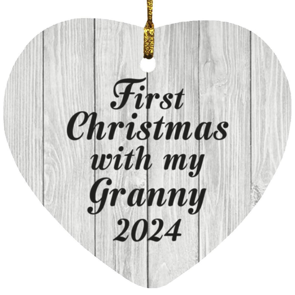 First Christmas With My Granny 2024 - Heart Ornament F